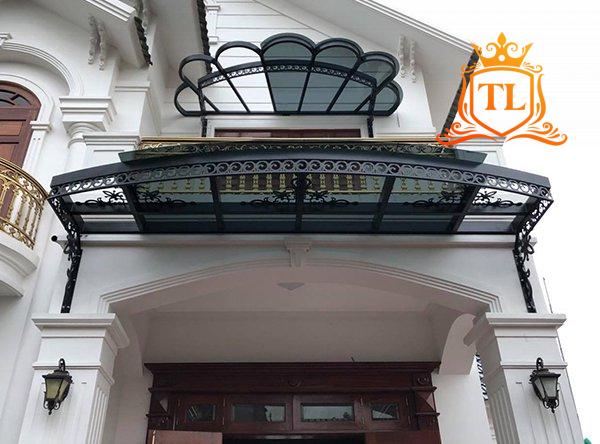 Mẫu mái hiên, mái che kính sắt nghệ thuật đẹp